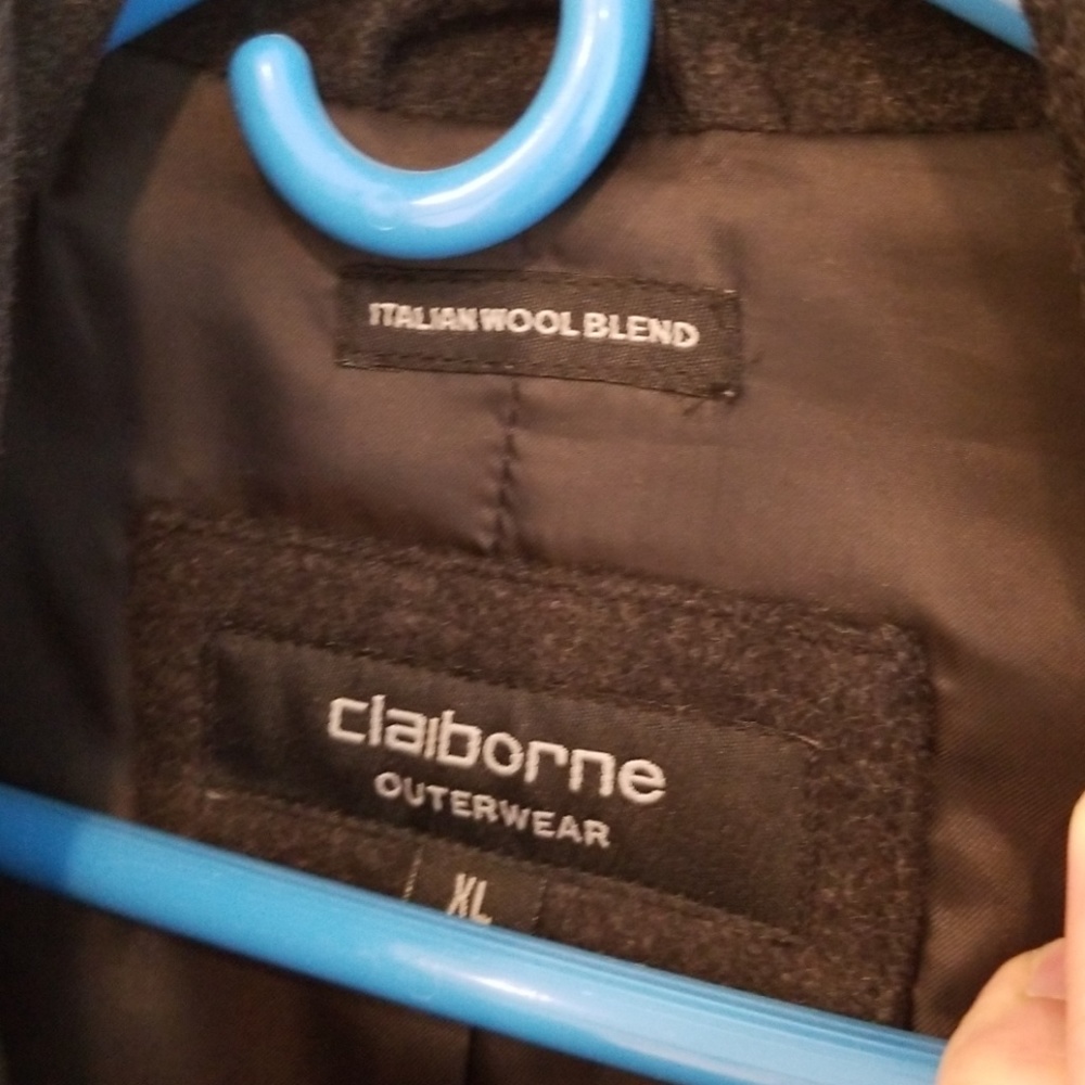 Gray grey Claiborne overcoat in Italian wool blend